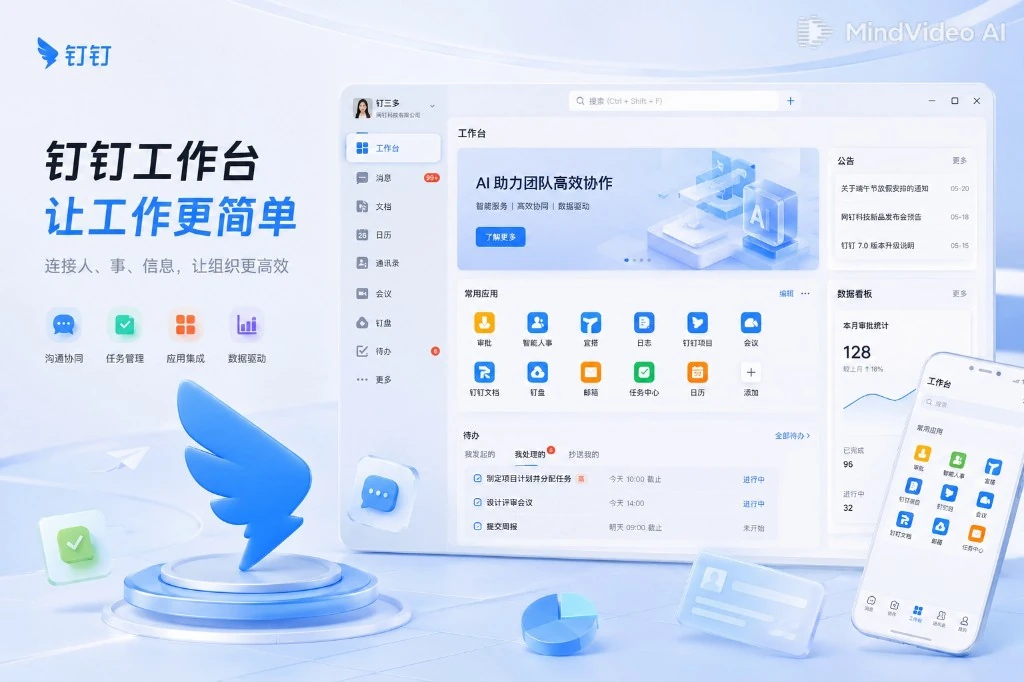 钉钉AI9.0智能审批工作台界面